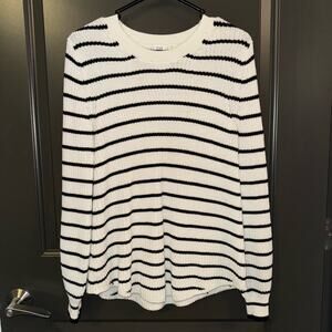 GAP Women's Cotton Black and White Striped Sweater Size Small
